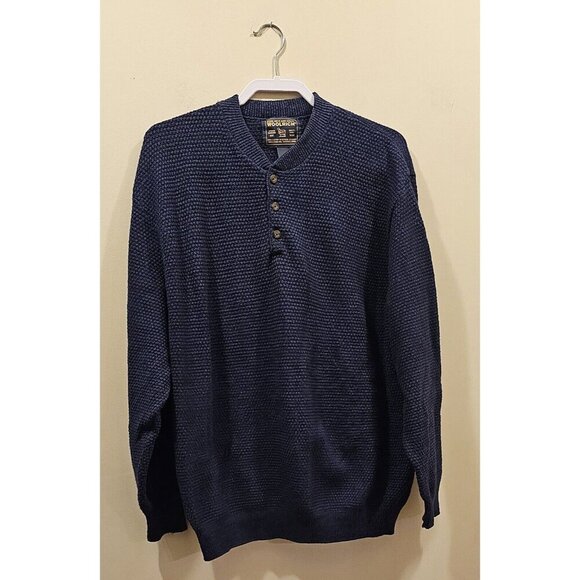 Vintage Men's Woolrich Henley Knit Sweater Size Large Made In USA‎ - Picture 1 of 5